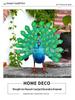 Outdoor Wrought Iron Peacock Sculpture - Forest Landscape Ornament