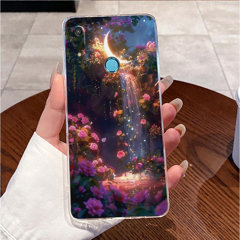 For Huawei Y6 Y6s 2019 Case MRD-LX1 MRD-LX3 Cute Love Rabbit Clear TPU Soft Silicone Back Cover Huawei Y6 Pro 2019 MRD-LX2 Funda