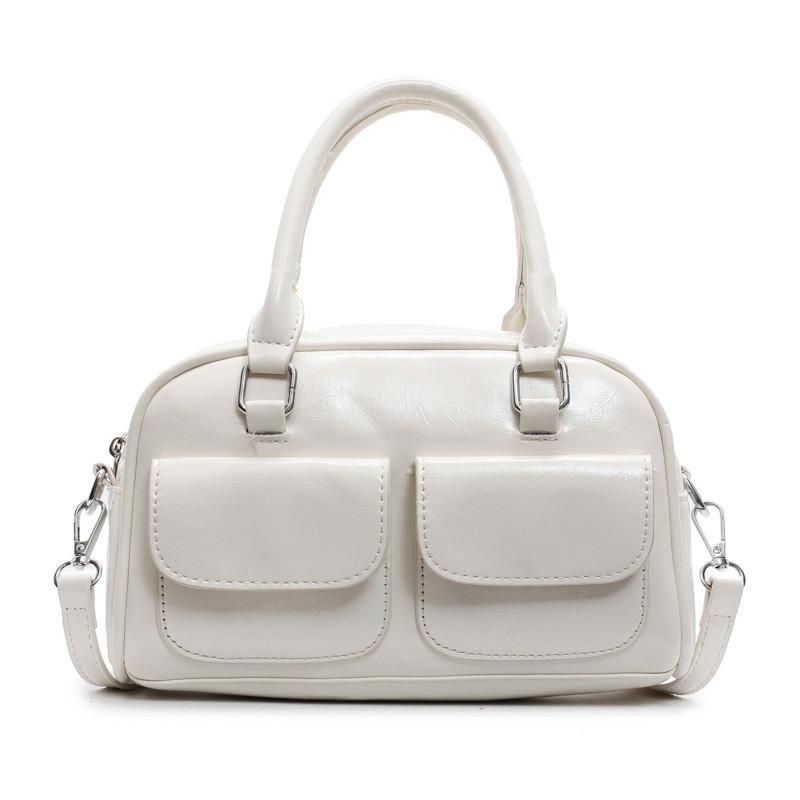IELGY Ladies Messenger Bag Silver Retro Portable Commuter Boston Bag