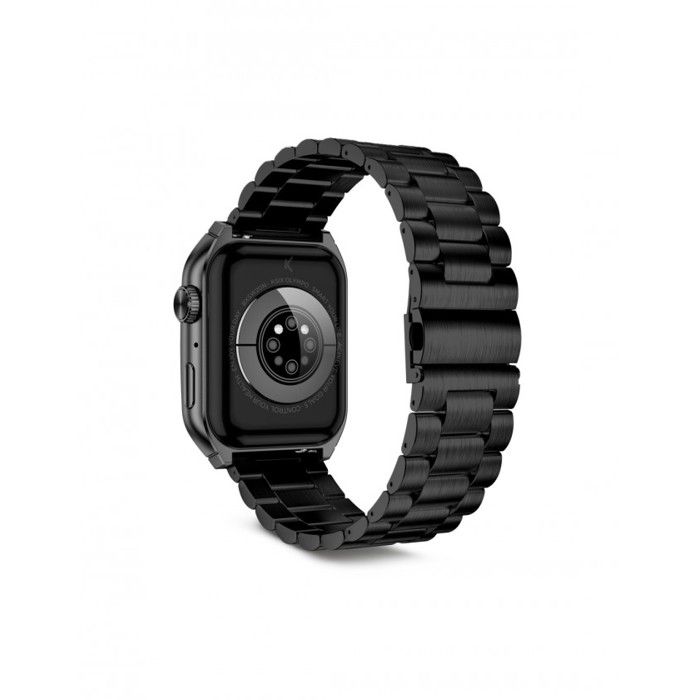 Montre intelligente KSIX Olympo à cadran carré noir avec écran tactile AMOLED de 1,96", connectivité Bluetooth 5.3, résistance à