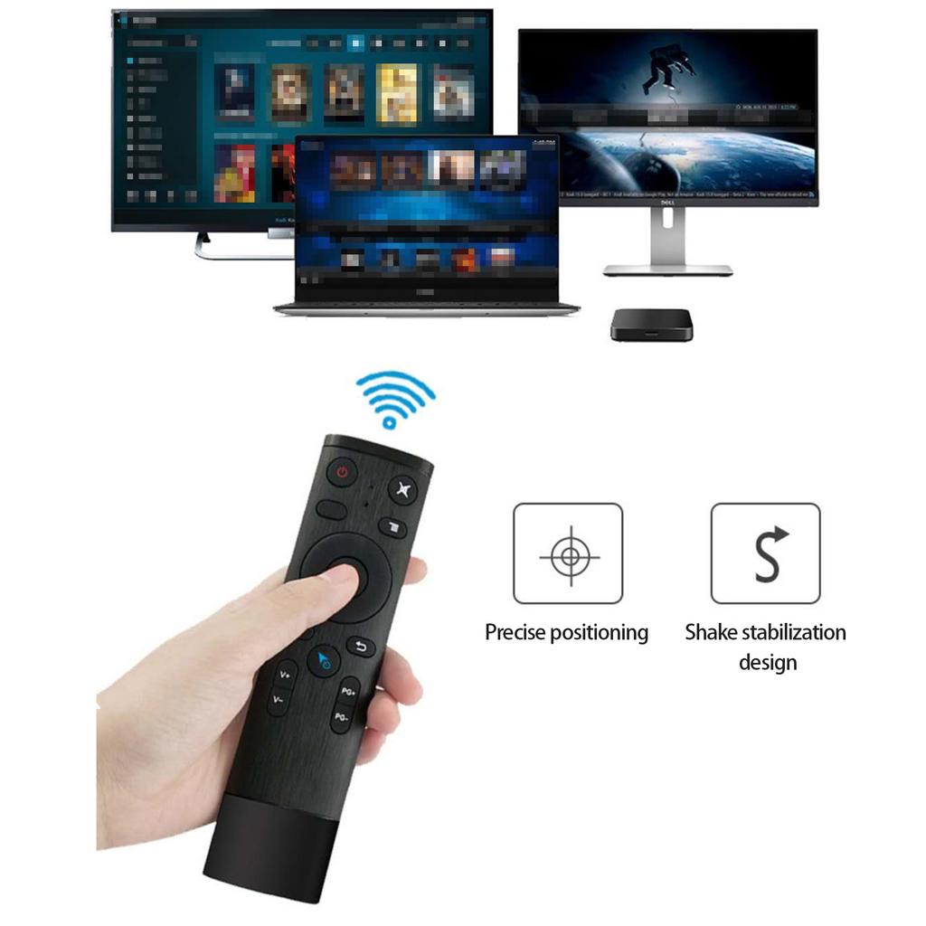 Souris aérienne 2.4G Contrôleur sans fil avec gyroscope et entrée vocale Télécommande, Récepteur USB 16 Touches Plug and Play pour