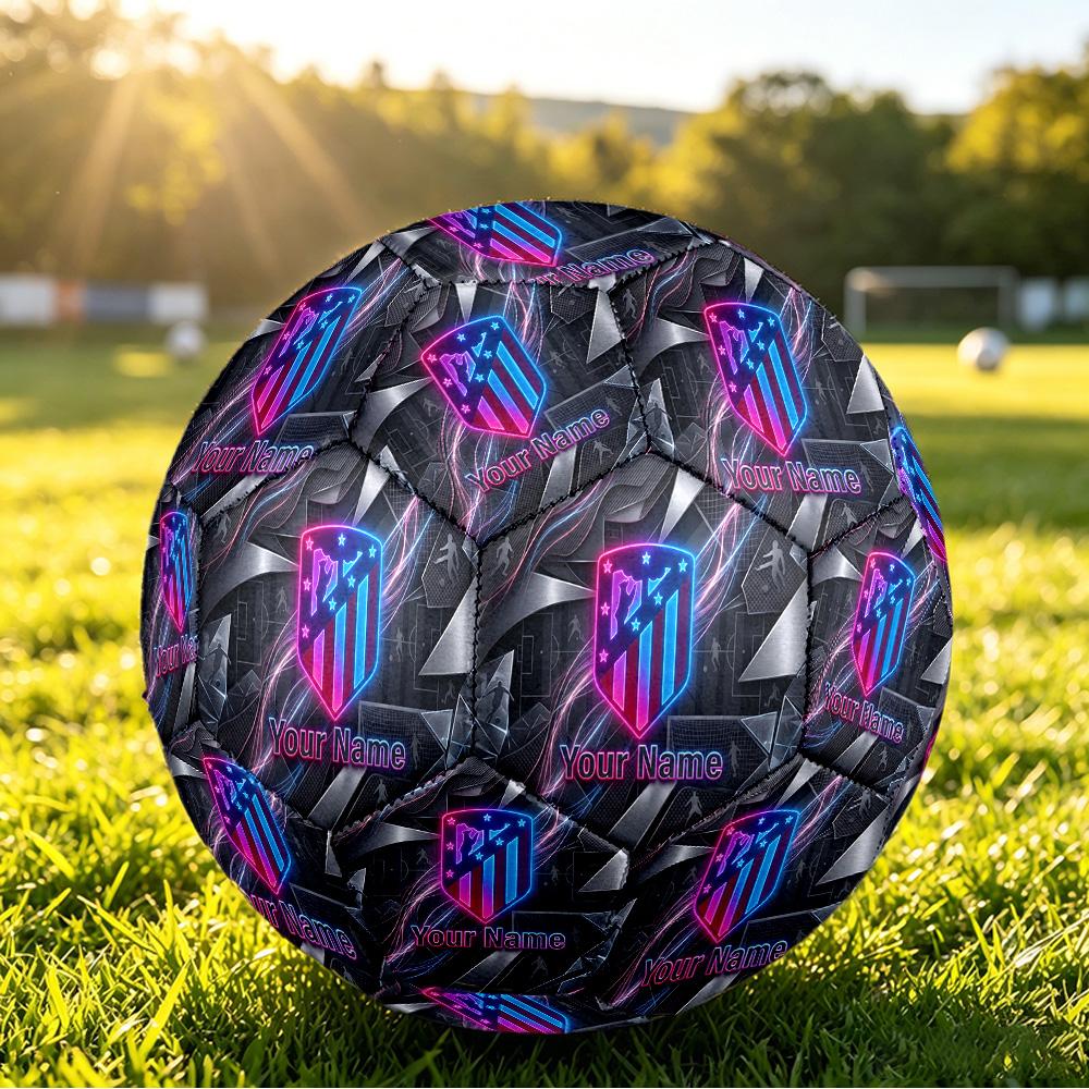 Personalized Size 5 Football Atletico Madrid Pattern Outdoor Game Sports Ball Gift