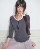 ILLIGO Dot Lace T-Shirt Charcoal