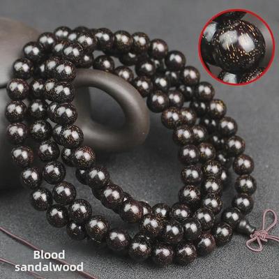 Sambia Rotes Sandelholz 108-Perlen-Armband - Afrikanisches Rotes Sandelholz für Männer und Frauen
