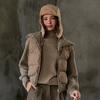 Benecia12 Knit Mix Down Jumper Khaki