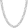 Gin No Silver 925 Figaro Simple Chain Necklace for Men and Chain Only [Shinjuku Kura] 6-Sided Chain, Approx. 5.1mm Wide, 45-70cm (50cm) Long, Women,