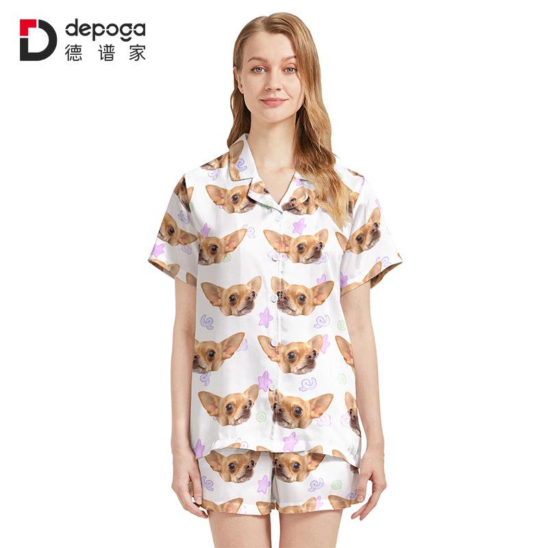 3D Sublimation Funny Print Short Sleeve Pajama Set with Shorts, Novelty Casual Lounge Wear Two Piece, Breathable Comfort for Men Women