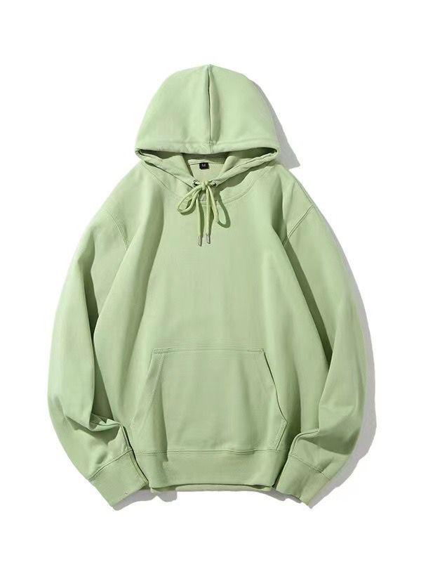 Men's Dark Green High-Gloss Heavy Oversized Hooded Sweatshirt for Autumn/Winter, Plus Velvet, Basic Style.
