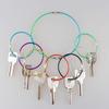 5PCS/Pack Key Hanging Circle Stainless Steel Wire Screw Locking Keychains Keychain Ring 6 Color Available Travel Luggage Tag ZYF