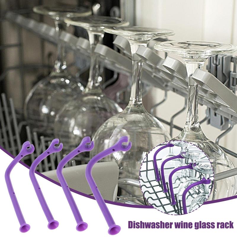 Dishwasher Wine Glass Holder 4X Glass Holder Rack Tether Goblet Holder Neck Wine Glass Holder Silicone for Cocktail Champagne