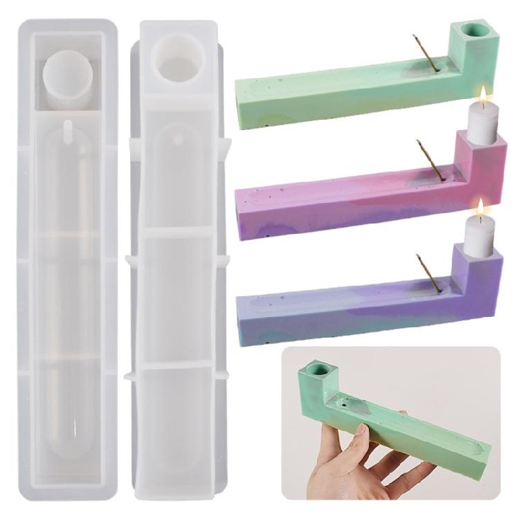 Rectangle Incenses Holder Silicone Molds Candle Holder Resin Molds Easy to Clean