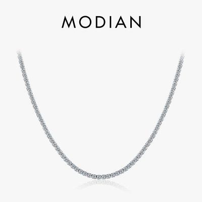 Modian Full Clear CZ Colier din argint 925 Sparkling Choker Colier pentru femei Bijuterii