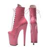 20cm Damen niedrige Stiefel Sexy High Heel Stiletto runde Zehenstiefel Pole Dance Schuhe