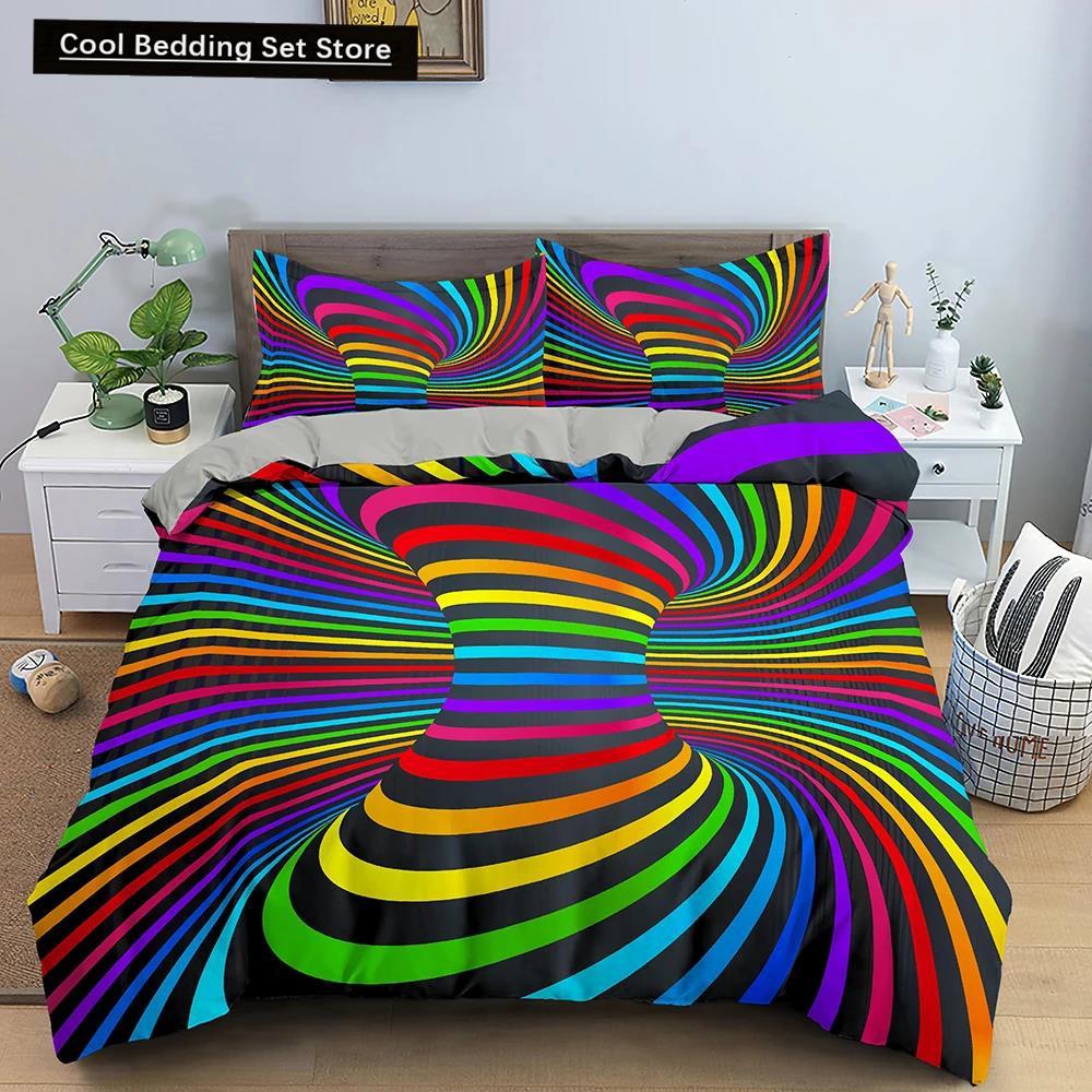 Abstract Psychedelic Bedding Set Mystic Duvet Cover Set Pillowcase Quilt Cover EU Double King Size Youth Polyester Quilt Cover