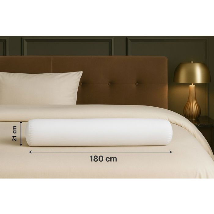 Traversins - PROMO LINGE - Polyester - 180 x 21 cm - Blanc