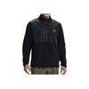 Under Armour Solid Color 1/2 Zip Sports Casual Hoodie Men hoodies Black 1366196-001