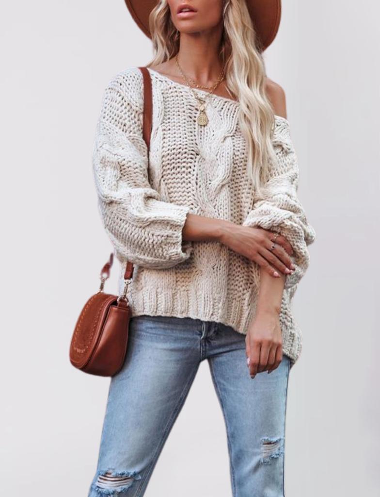 Autumn and Winter New Large Size Loose Knitted Sweater European and American Women's Clothing Crew Neck Fashion Pullover Sweater