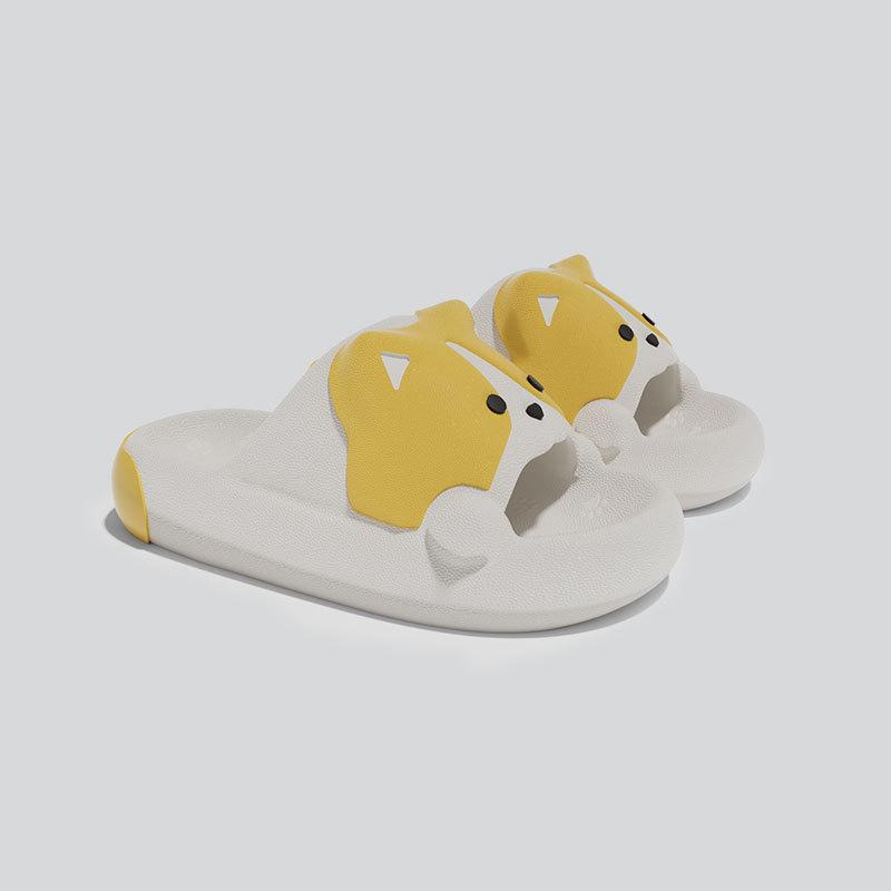 

Тапочки Corgi женские, мягкая подошва, нескользящая, дышащая, износостойкая, симпатичная, мультяшная, для ванной, сандалии из ЭВА с толстой подошвой 38/39 жёлтый