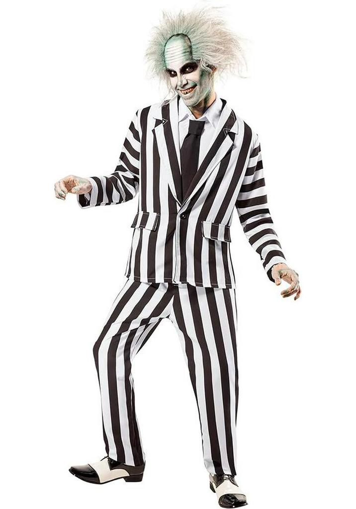 Beetlejuice Sorcerer Halloween Role-Playing Red Striped Suit & Skirt