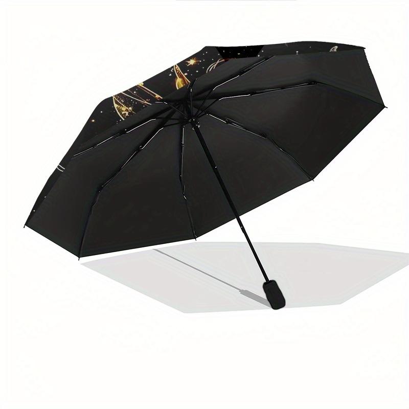 Disney Tinker Bell, Sparkle Automatic Open/Close Umbrella - Cute Umbrella with Cute Design, Portable 3-Fold Compact Umbrella for Men & Women