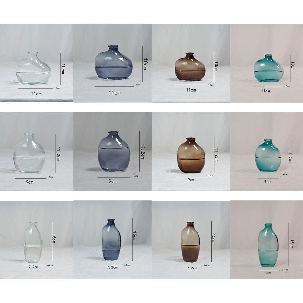 Glas Hydroponische Vase Farbverlauf Blumenstecker Multifunktionale Heimdekorationsaccessoires