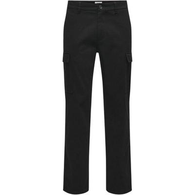 Only Mens Plain Straight Cargo Trousers