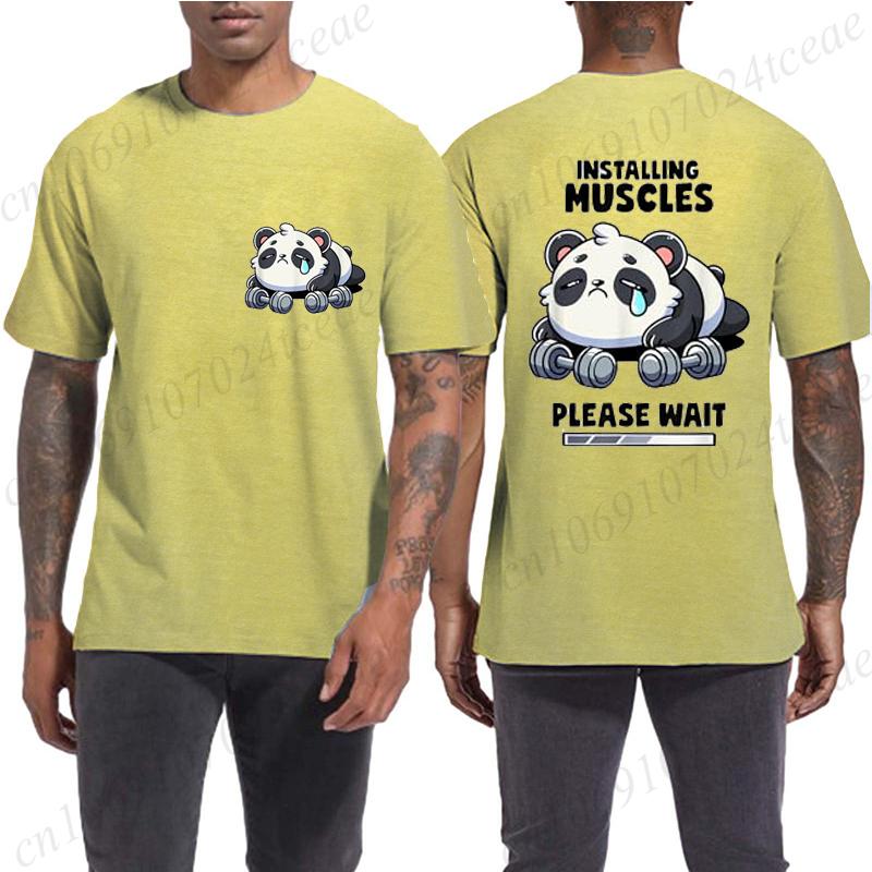 Funny Panda Weightlifting Squat Gym Quote Graphic Print T Shirts Men Women Kawaii Meme T-shirts Male Casual Tees Short Sleeve