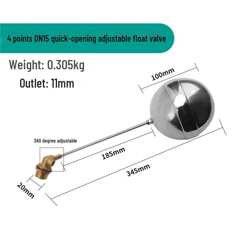 ELEKO Stainless Steel Automatic Water Level Float Valve Controller