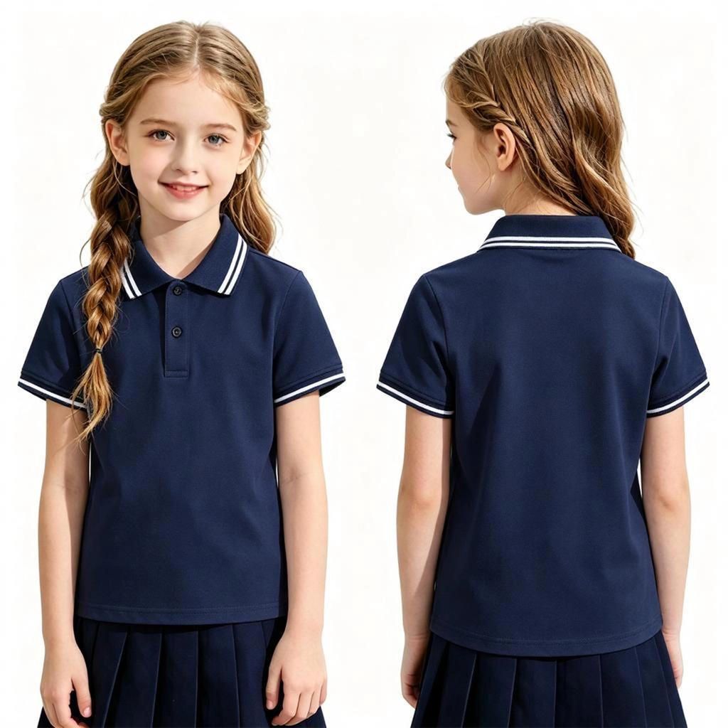 Kids Quick-Dry Shirt Short Sleeve for School Uniform Daily Wear