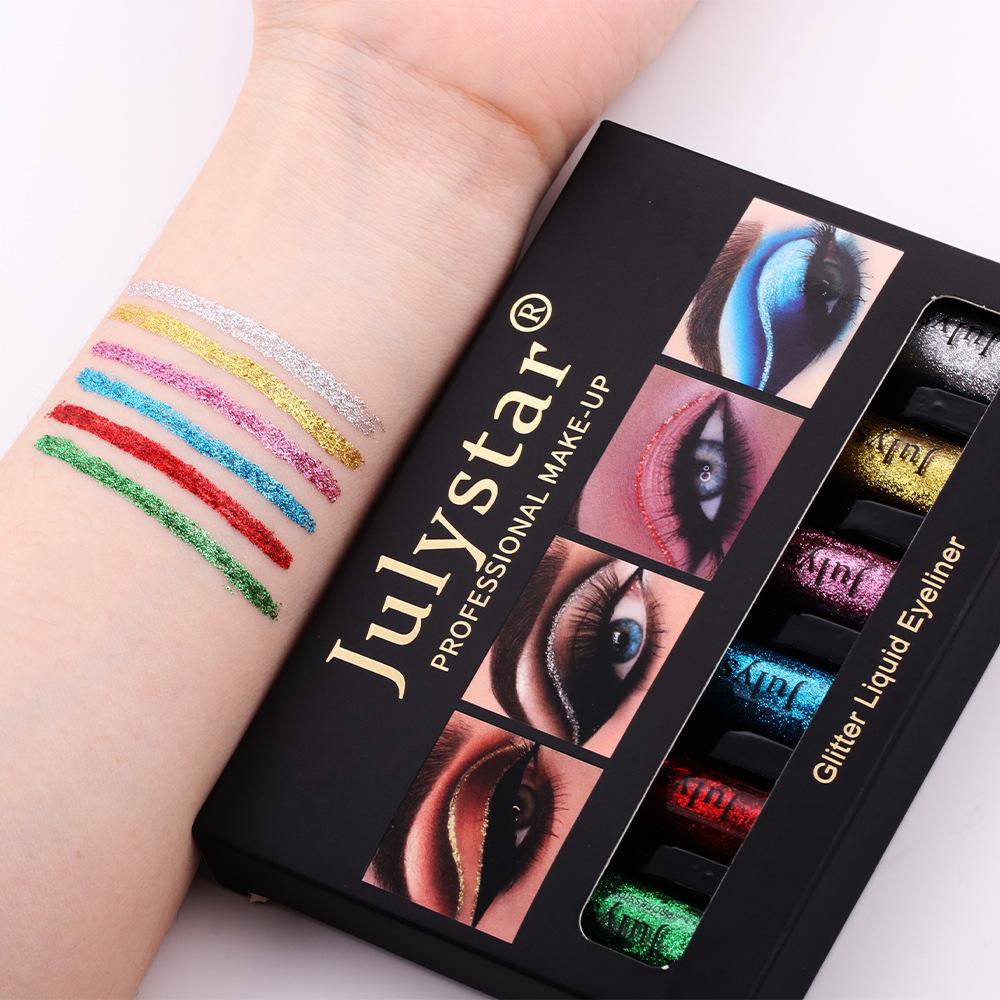 JULYSTAR Color Pearlescent Liquid Eyeliner Does Not Smudge Liquid Eyeliner Set Eyeliner Liquid Pen Waterproof