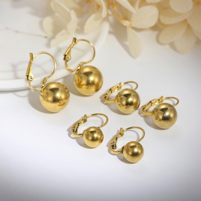 

Korean Fashion Stainless Steel Ball Drop Earrings - Small and Fresh