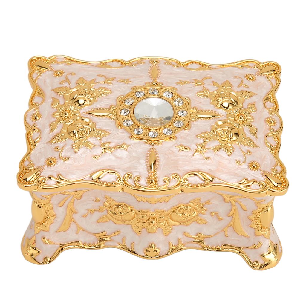 Vintage Jewelry Box Metal Enamel European Style Antique Jewelry Box Versatile Storage Box for Necklaces Bracelets Earring