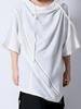 Cut and Sewn Long Fashionable Zip Asymmetric Hooded White F [AS SUPERSONIC] Men's