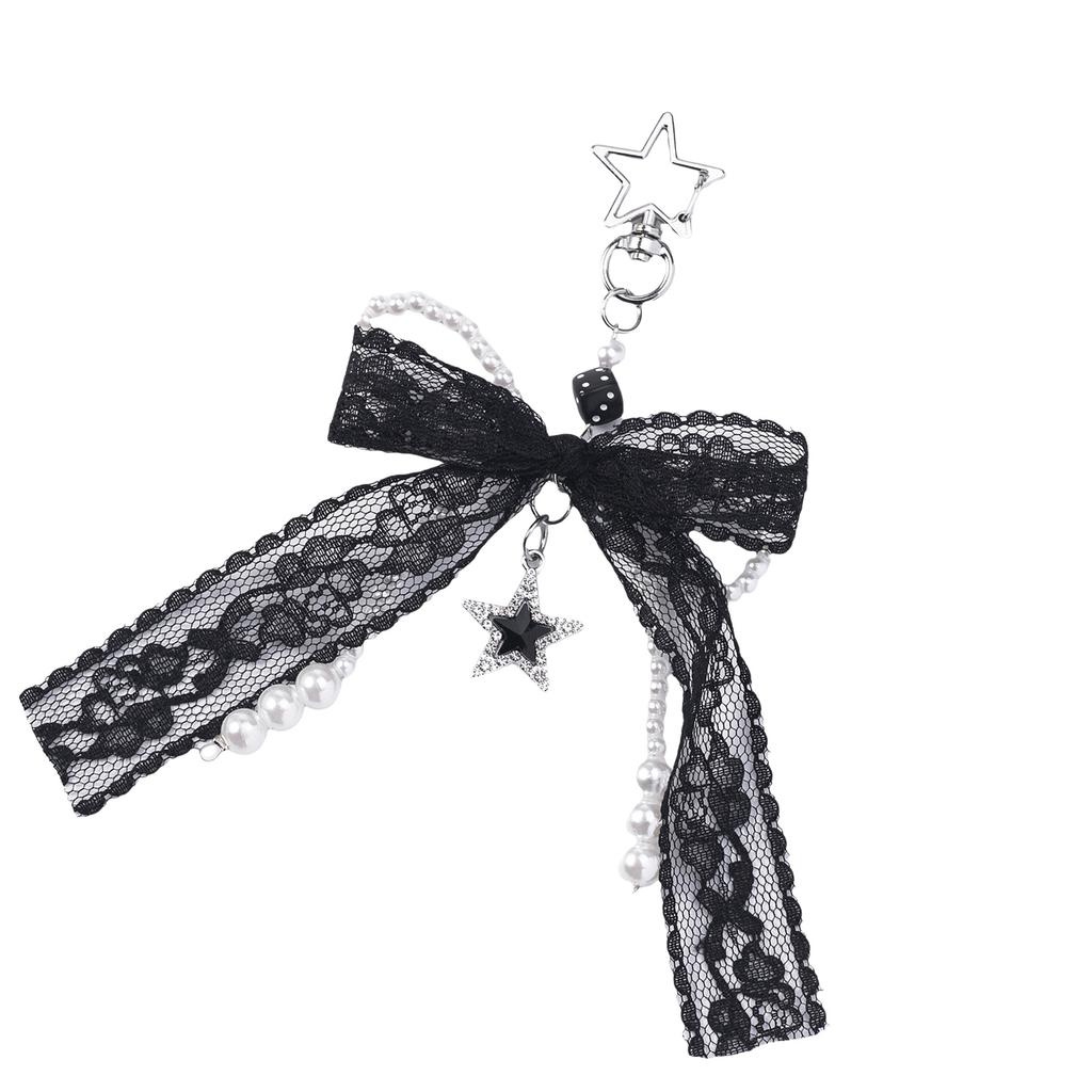 Pearl Bows Bag Charm Pendant Aesthetic Purse Charms Aesthetic keychains Keyring for Women Backpack Purse Handbag Decors