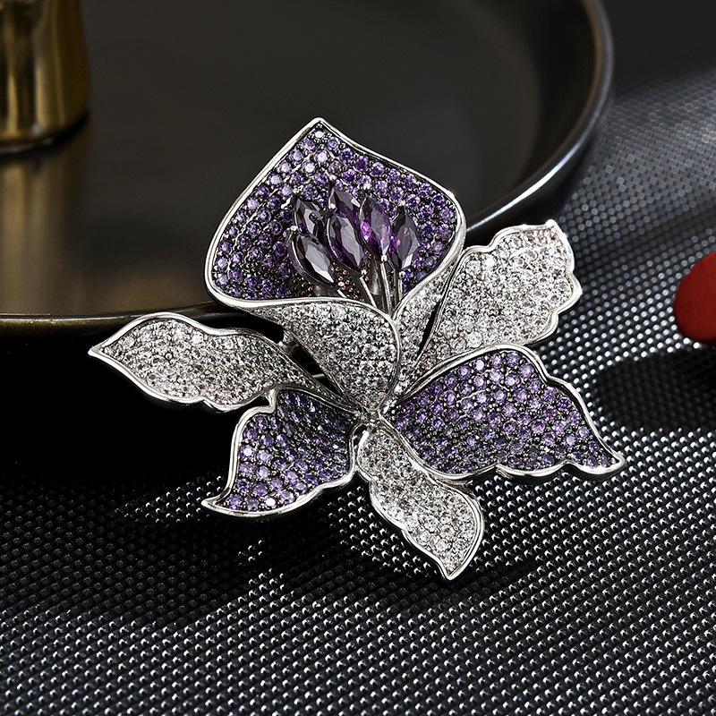 

SUYU Новая Модная И Элегантная Женская Роскошная Брошь-Орхидея Дизайн Элегантные И Изысканные Аксессуары Для Пальто С Брошами фиолетовый
