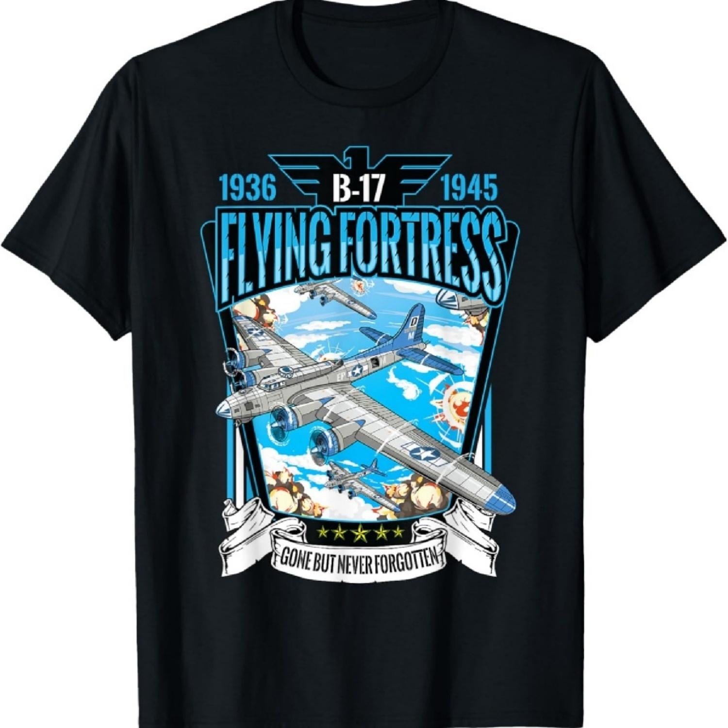 Винтажная футболка B-17 Летающая крепость Вторая мировая война тяжелый бомбардировщик подарок авиатору S