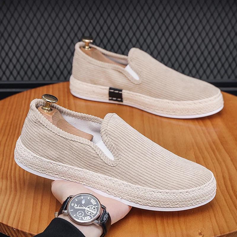 Fashion Dropshipping Canvas Sneakers Men Sport Casual Shoes for Men Summer Slip on Loafers Men man Chunky Comfortable Walking Shoes Male