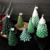 Molde de resina de árvore de Papai Noel empilhado com folhas, bolha, listra, planta, vela, sabão, molde de silicone, pinhas, presentes de Natal, decoração de bolo de festa