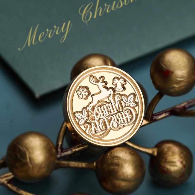 2.5cm Christmas Series Wax Seal Stamps Vintage Merry Christmas Tree Snowflake Head DIY Festival Gift Wrapping Cards Scrapbooking