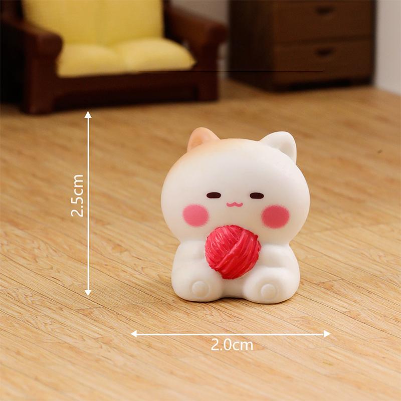Cartoon Cute Happy Cat Ornaments Small Figurines Miniature Landscape Decoration Diy Home Desktop Children Accessories Gifts
