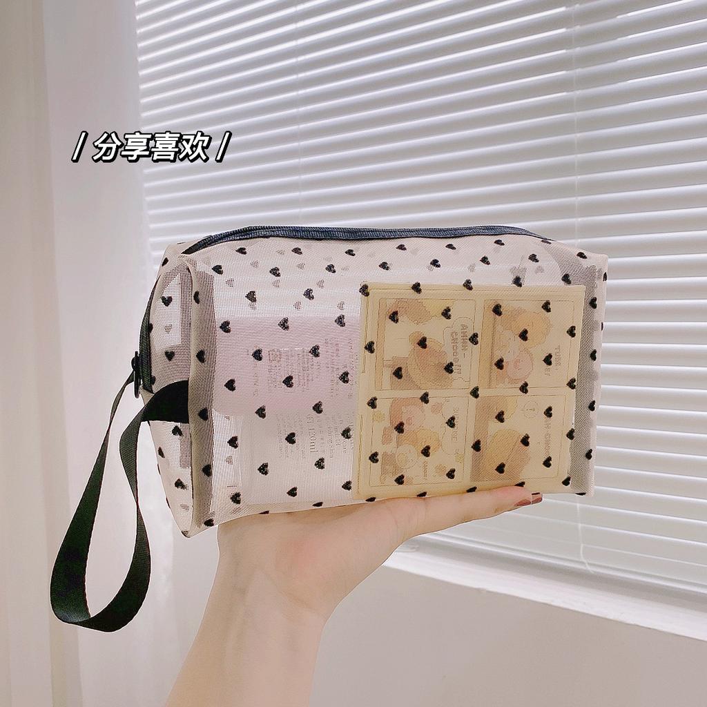 Cosmetic Bag Women'S Korean Transparent Toilet Bag Portable Mesh Storage Bag Large Capacity Travel