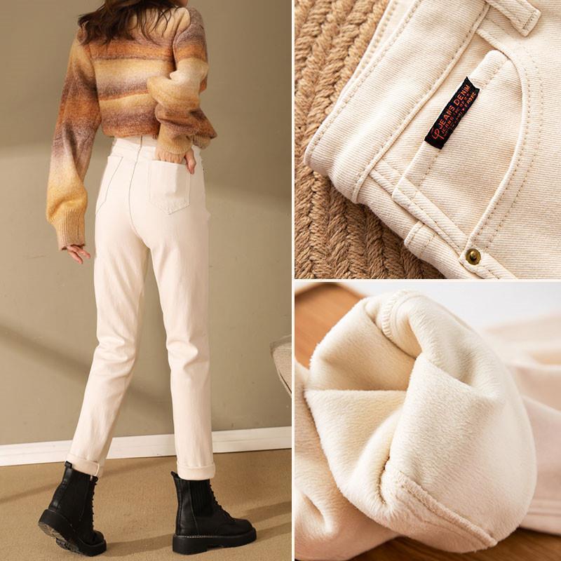 New Arrival 2026: Women's Off-White High-Waisted Slim-Fit Skinny Jeans, Versatile Straight-Leg Style for Spring