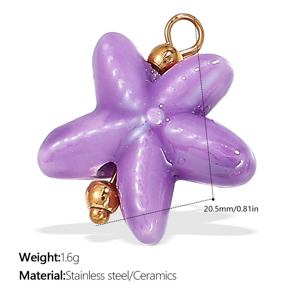 Collana Serie Oceano Placcata Oro 18K con Ciondolo Pesce in Ceramica e Stella Marina