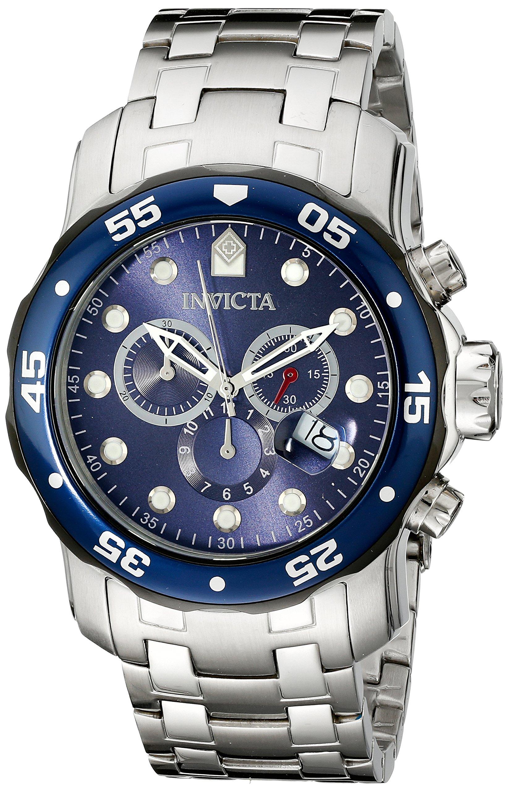 

Invicta 80057 Pro Diver Stainless Steel Watch with Blue Dial Men s [Used]