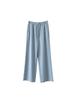Koreanische High-Waist-Hose mit weitem Bein für Damen - Unifarben, Schlankmachend, Kordelzug, Lockerer Schnitt, Fließendes gerades Bein, Lange Hose