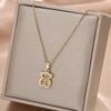 Cross-border Care Bear Zircon Necklace: Simple Pendant with O-chain