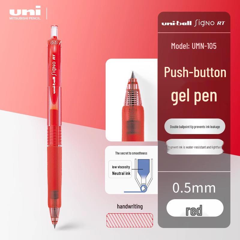 Mitsubishi UMN-138/105 Click Gel Pen (0.38mm) & Ballpoint Pen (0.5mm) for Office/Student Use