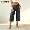 Damenmode, lässig, einfarbig, bedruckt, Hosen und Caprihosen