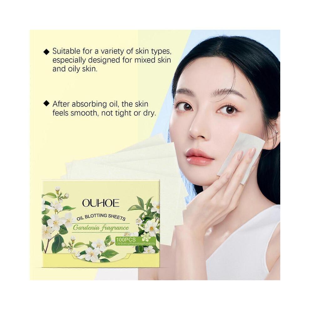 OUHOE Fragrant Gardenia Oil-absorbing Paper Facial Cleansing Keeps Face Refreshing Comfortable Daily Portable Oil-absorbing Paper