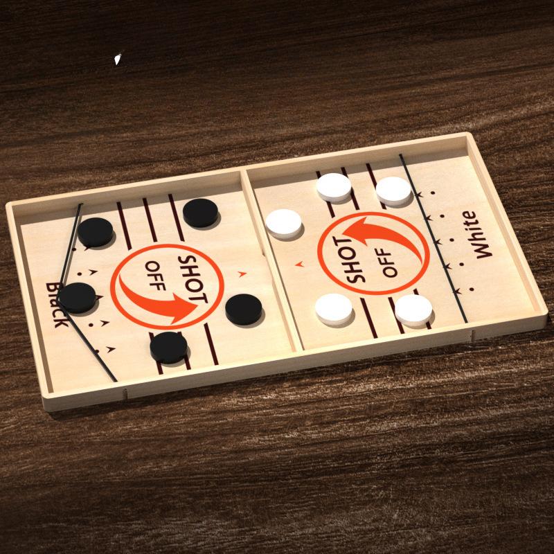 Ahşap Zıplayan Çift Zıplayan Ebeveyn-Çocuk Etkileşimli Zıplayan Buz Hokeyi Masa Oyunu